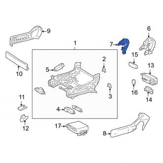 New OEM Left Outer Seat Back Recliner Adjustment Mechanism Cover Fits, 1998-2005 Lexus GS - Part # 7187630110A0