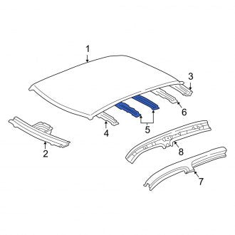 New OEM Center Roof Bow Fits, 1998-2005 Lexus GS - Part # 6314130160