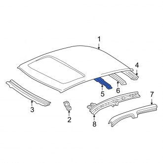 New OEM Rear Roof Bow Fits, 1998-2005 Lexus GS - Part # 6314430090