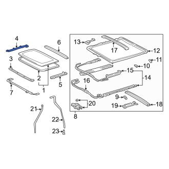 New OEM Right Sunroof Opening Trim Fits, 1998-2005 Lexus GS - Part # 6321730070