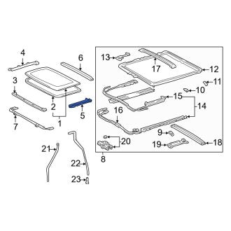 New OEM Left Sunroof Opening Trim Fits, 1998-2005 Lexus GS - Part # 6321830080