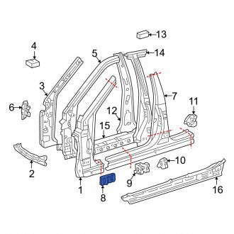 New OEM Rocker Panel Reinforcement Fits, 1998-2005 Lexus GS - Part # 6142530020