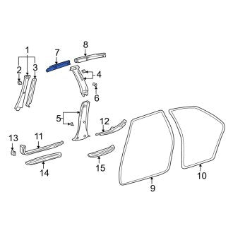 New OEM Front Right Roof Opening Trim Fits, 1998-2001 Lexus GS - Part # 6641330020