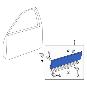 New OEM Front Left Lower Door Molding Fits, 1998 Lexus GS - Part # 7573630180C0