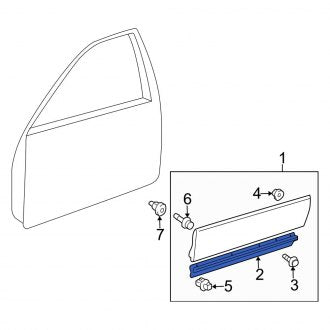 New OEM Front Left Lower Door Molding Fits, 2001-2005 Lexus GS - Part # 7573630172J2