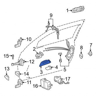 New OEM Front Left Interior Door Handle Trim Fits, 1998-2005 Lexus GS - Part # 6927830090B0