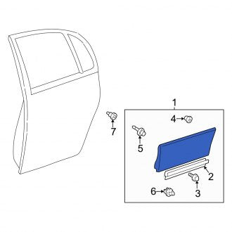 New OEM Front Right Lower Door Molding Fits, 2001-2004 Lexus GS - Part # 7573530172G2