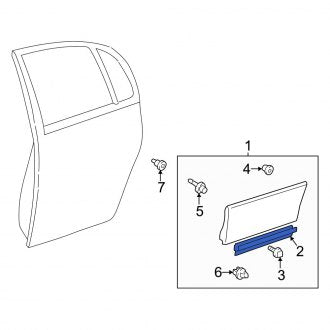 New OEM Front Right Lower Door Molding Fits, 1998 Lexus GS - Part # 7573530170D0