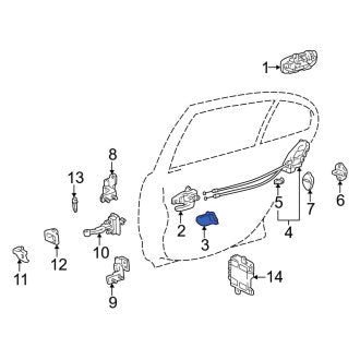 New OEM Front Right Interior Door Handle Trim Fits, 1998-2005 Lexus GS - Part # 6927730140C0