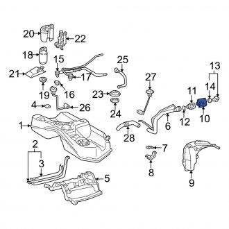 New OEM Outer Fuel Tank Shield Fits, 1998-2005 Lexus GS - Part # 7729030090