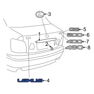 New OEM Rear Deck Lid Emblem Fits, 1998-2005 Lexus GS - Part # 7544130380