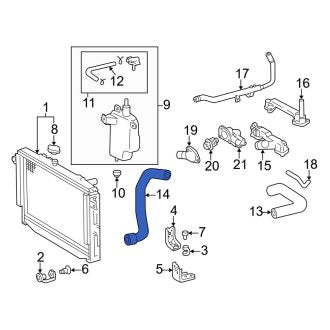 New OEM Lower Radiator Coolant Hose Fits, 1998-2007 Lexus LX - Part # 1657250150