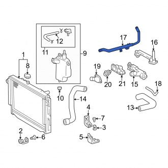 New OEM Engine Coolant Bypass Pipe Fits, 1998-2007 Lexus GS - Part # 1620650120