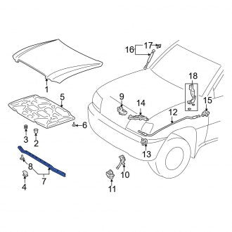 New OEM Hood Seal Fits, 1998-2007 Lexus LX - Part # 5338160041