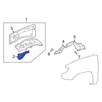 New OEM Right Fender Apron Reinforcement Fits, 1998-2007 Lexus LX - Part # 5374360050