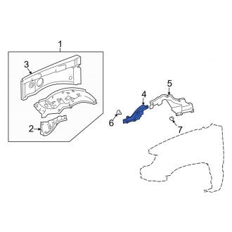 New OEM Front Right Fender Apron Seal Fits, 1998-2007 Lexus LX - Part # 5373660081