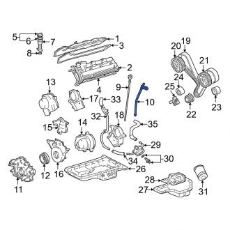 New OEM Engine Oil Dipstick Tube Fits, 1998-2003 Lexus LX - Part # 1145250120