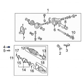 New OEM Front Upper Differential Housing Support Insulator Fits, 1998-2007 Lexus LX - Part # 4165360010