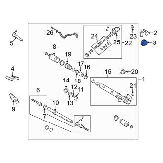 New OEM Right Rack and Pinion Mount Bushing Fits, 1998-2002 Lexus LX - Part # 4551760010