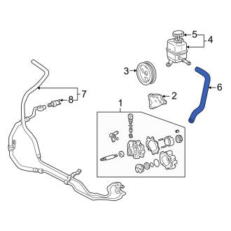 New OEM Power Steering Reservoir Hose Fits, 1998-2002 Lexus LX - Part # 4434860240