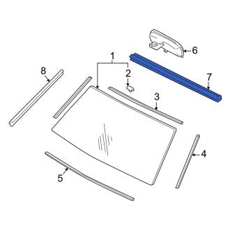 New OEM Front Upper Windshield Molding Fits, 1998-2007 Lexus LX - Part # 7553160030