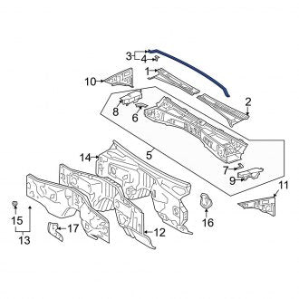 New OEM Cowl Seal Fits, 1998-2004 Lexus LX - Part # 5338360031