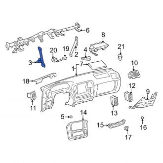 New OEM Left Instrument Panel Brace Fits, 1998-2002 Lexus LX - Part # 5530660120