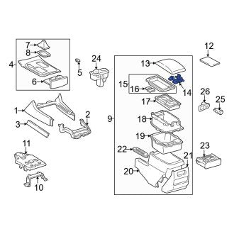 New OEM Console Hinge Fits, 2001-2003 Lexus LX - Part # 5890760051