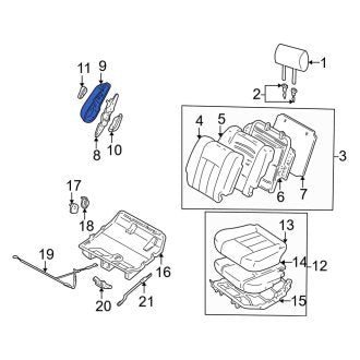 New OEM Center Right Outer Seat Back Recliner Adjustment Mechanism Cover Fits, 1998-2007 Lexus LX - Part # 7183360060B1