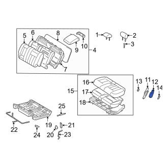 New OEM Center Left Outer Seat Back Recliner Adjustment Mechanism Cover Fits, 1998-2007 Lexus LX - Part # 7183460070B1