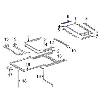 New OEM Right Sunroof Opening Trim Fits, 1998-2007 Lexus LX - Part # 6321760040