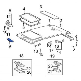 New OEM Left Sun Visor Fits, 1998-2002 Lexus LX - Part # 7433060030A0