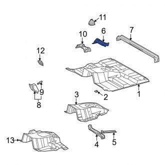 New OEM Front Left Floor Pan Crossmember Fits, 1998-2007 Lexus LX - Part # 5740960020