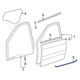 New OEM Front Right Door Seal Clip Fits, 1998-2007 Lexus LX - Part # 6786360020