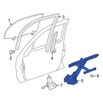 New OEM Front Left Window Regulator Fits, 1998-2007 Lexus LX - Part # 6980260070