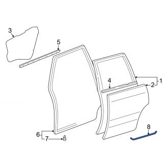 New OEM Rear Right Lower Door Seal Fits, 1998-2007 Lexus LX - Part # 6788760010