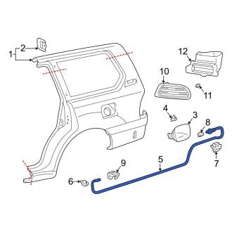 New OEM Rear Fuel Filler Door Release Cable Fits, 1998-2004 Lexus LX - Part # 7703760030