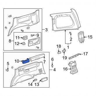 New OEM Rear Right Interior Quarter Panel Cup Holder Fits, 1998-2007 Lexus LX - Part # 6699160010A1