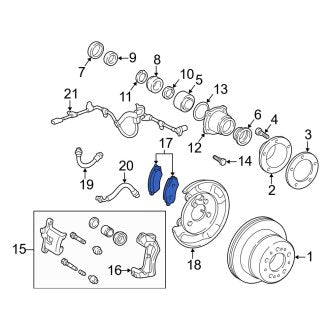 New OEM Rear Disc Brake Pad Set Fits, 1998-2006 Lexus LX - Part # 446660070