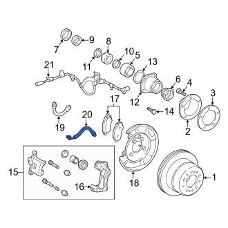 New OEM Rear Right Brake Hydraulic Hose Fits, 1998-2007 Lexus LX - Part # 9094702F25