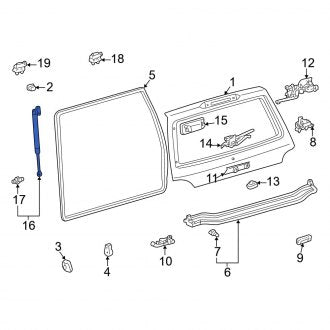 New OEM Right Liftgate Lift Support Fits, 1998-2009 Lexus LX - Part # 6895069057