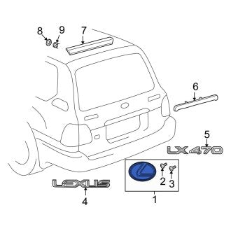 New OEM Rear Hatch Emblem Fits, 2003-2007 Lexus LX - Part # 7544460020