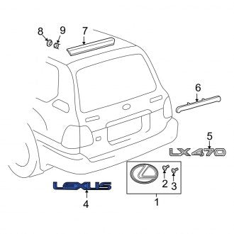 New OEM Rear Hatch Emblem Fits, 1998-2002 Lexus LX - Part # 7544460010