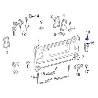 New OEM Rear Right Tailgate Striker Plate Fits, 1998-2007 Lexus LX - Part # 6945060021