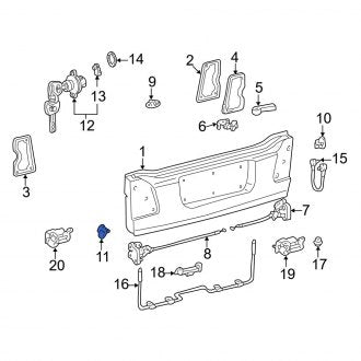 New OEM Rear Left Tailgate Striker Plate Fits, 1998-2007 Lexus LX - Part # 6946060021