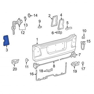 New OEM Rear Left Tailgate Gap Cover Fits, 1998-2007 Lexus LX - Part # 6784860030