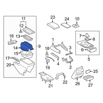 New OEM Center Console Compartment Fits, 1998-2001, 2003-2007 Lexus LX - Part # 5891260050