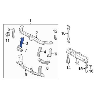 New OEM Right Upper Radiator Support Tie Bar Brace Fits, 1999-2003 Lexus RX - Part # 5146548010