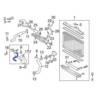 New OEM Engine Coolant Reservoir Hose Fits, 1998-2002 Lexus LX - Part # 9044512078