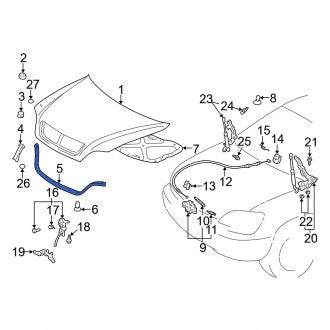 New OEM Hood Seal Fits, 1999-2003 Lexus RX - Part # 5338148010